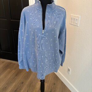 Aerie blue quarter zip sweatshirt. Size large